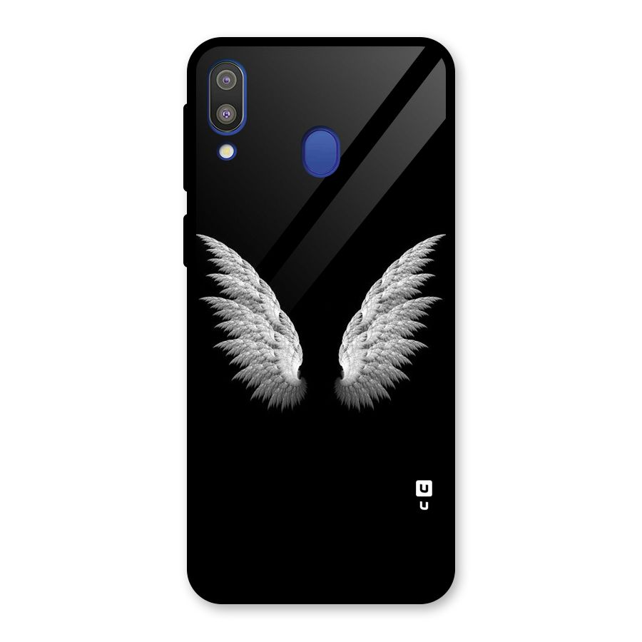 White Wings Glass Back Case for Galaxy M20