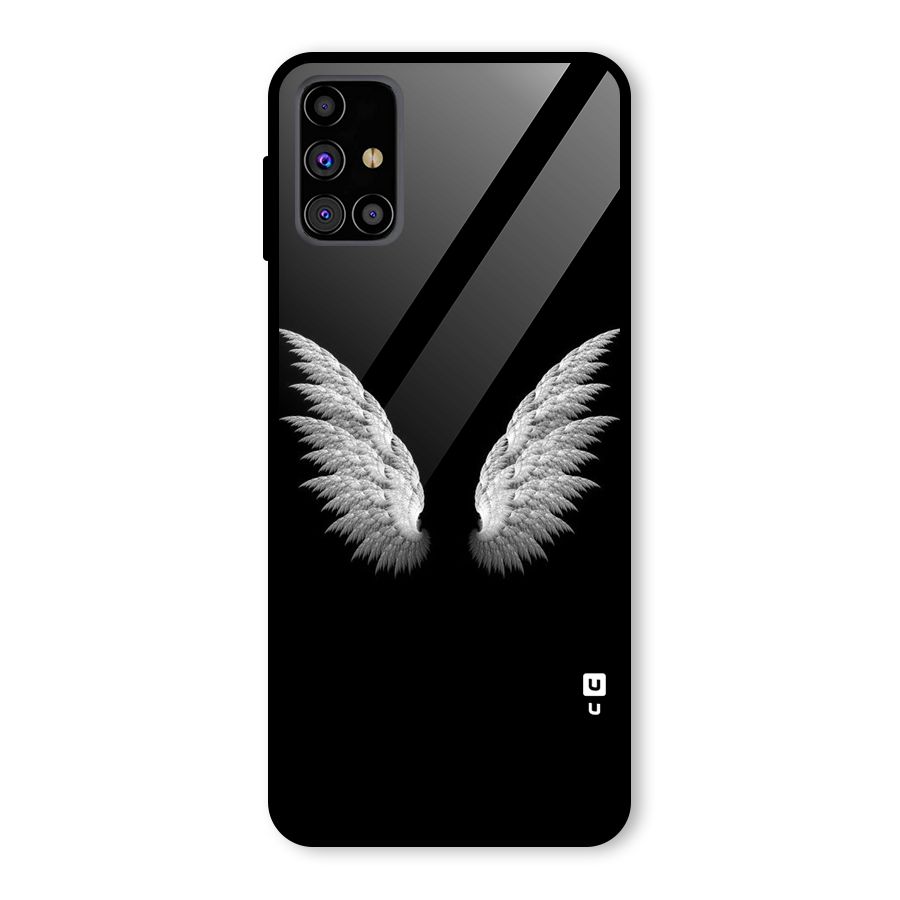 White Wings Glass Back Case for Galaxy M31s