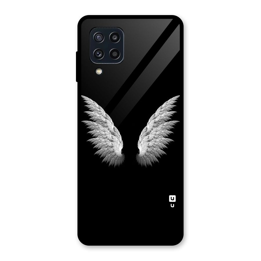 White Wings Glass Back Case for Galaxy M32