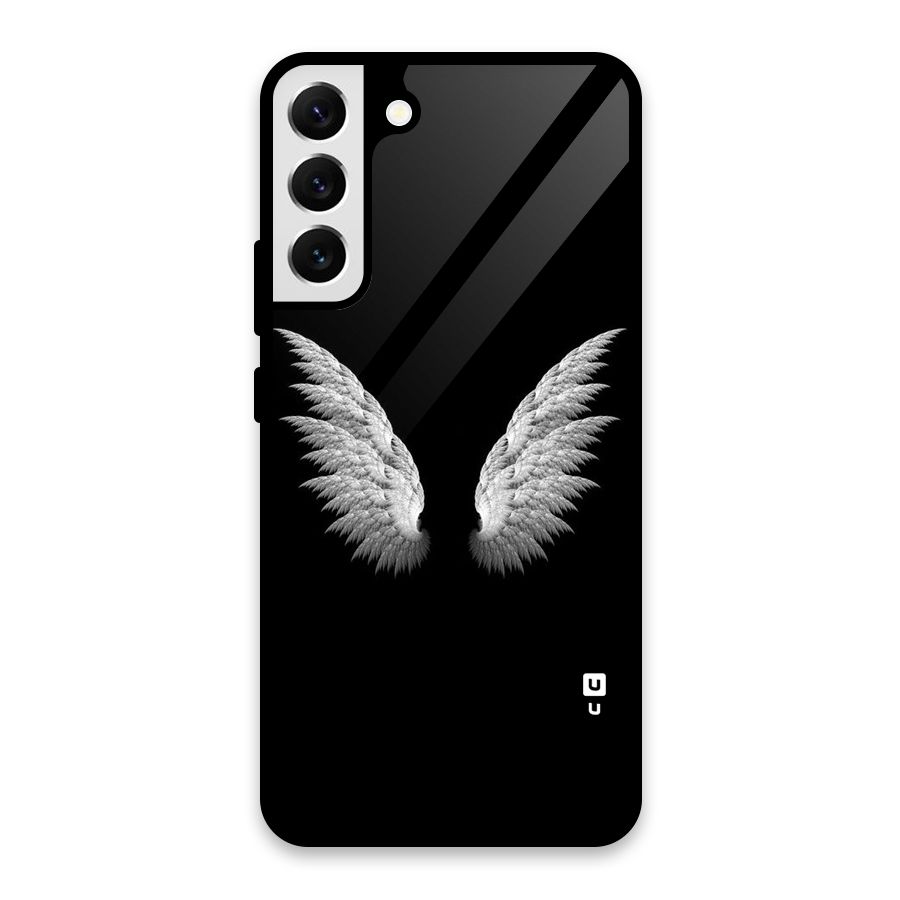 White Wings Glass Back Case for Galaxy S22 Plus 5G
