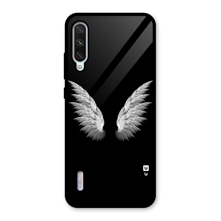 White Wings Glass Back Case for Mi A3