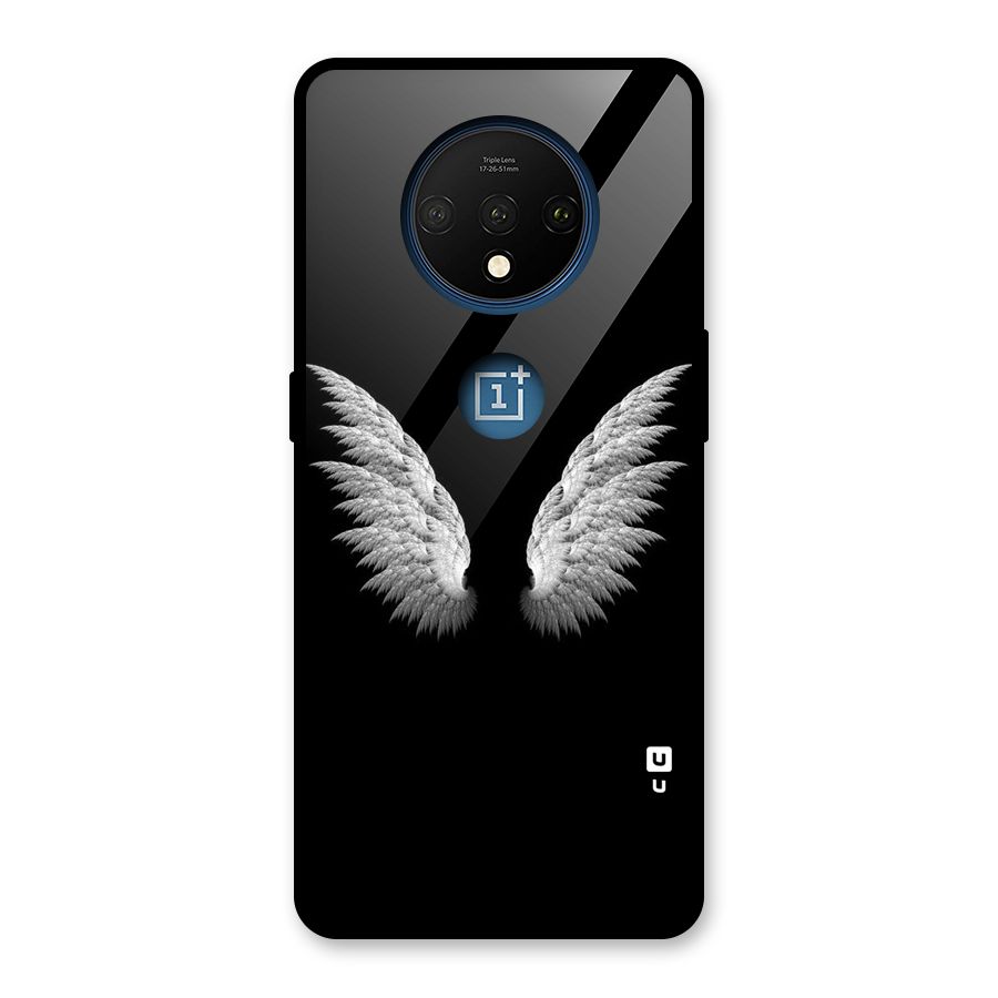 White Wings Glass Back Case for OnePlus 7T