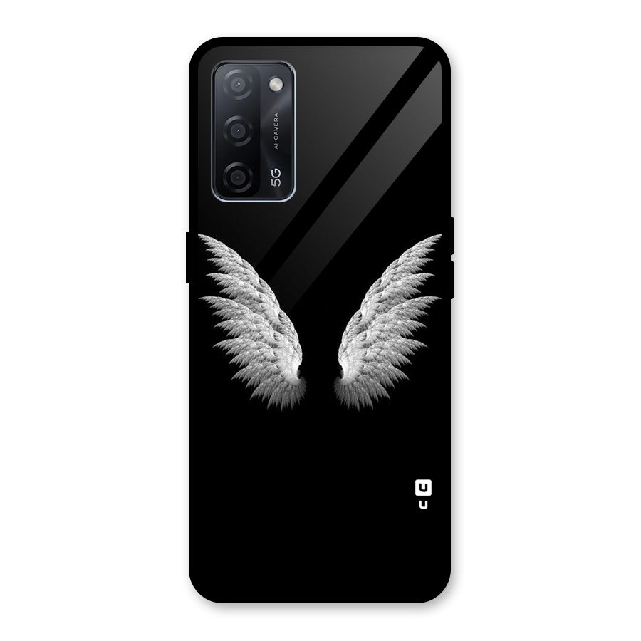 White Wings Glass Back Case for Oppo A53s 5G