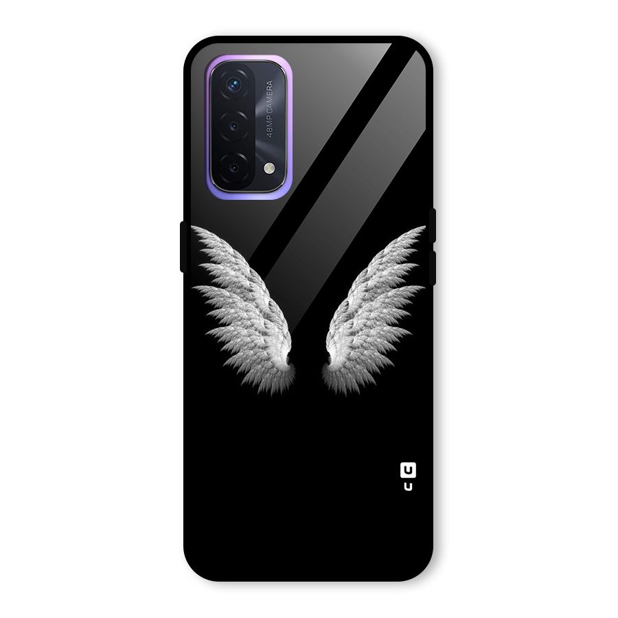 White Wings Glass Back Case for Oppo A74 5G