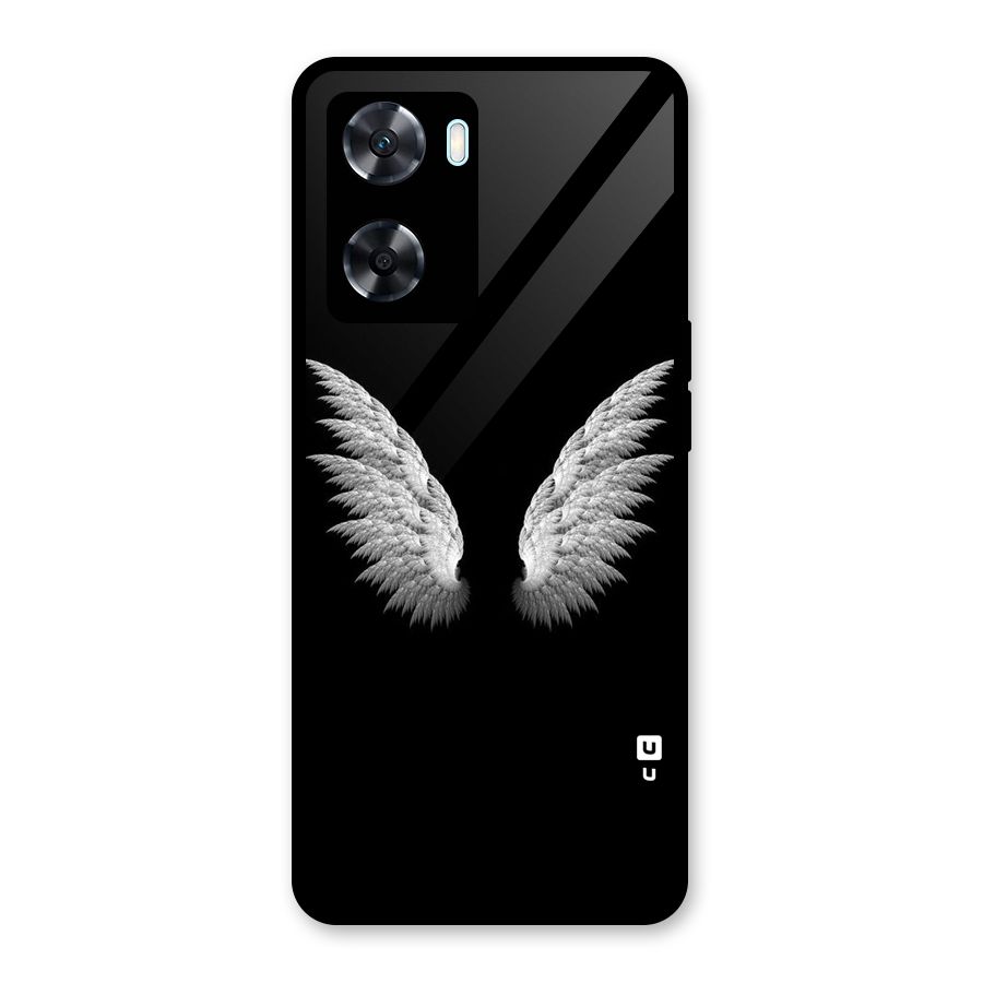 White Wings Glass Back Case for Oppo A77