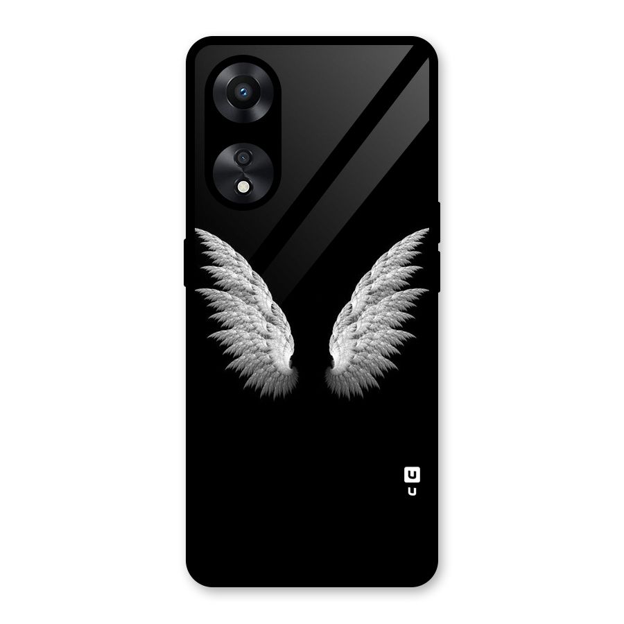 White Wings Glass Back Case for Oppo A78