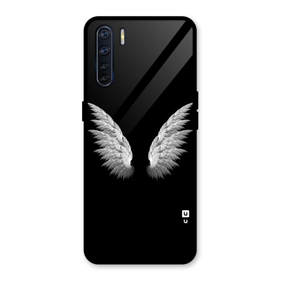 White Wings Glass Back Case for Oppo F15