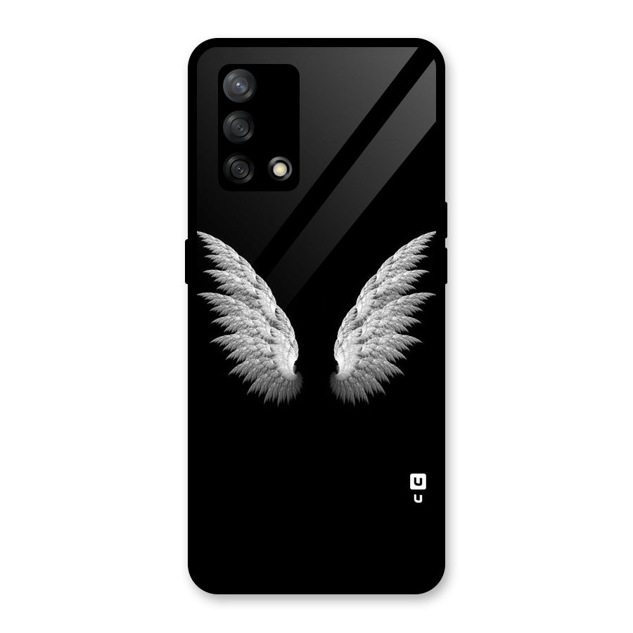 White Wings Glass Back Case for Oppo F19