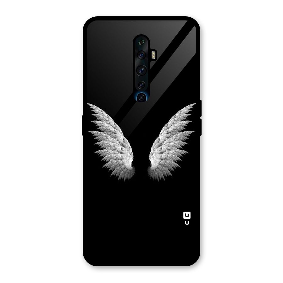 White Wings Glass Back Case for Oppo Reno2 F