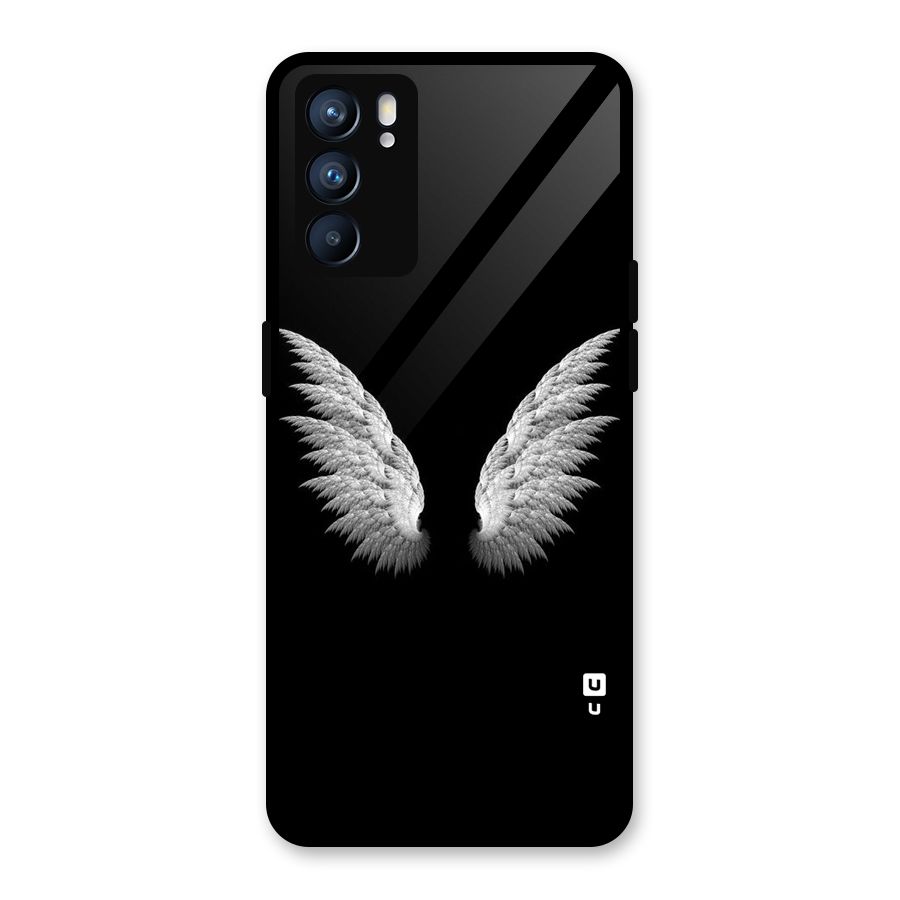 White Wings Glass Back Case for Oppo Reno6 5G