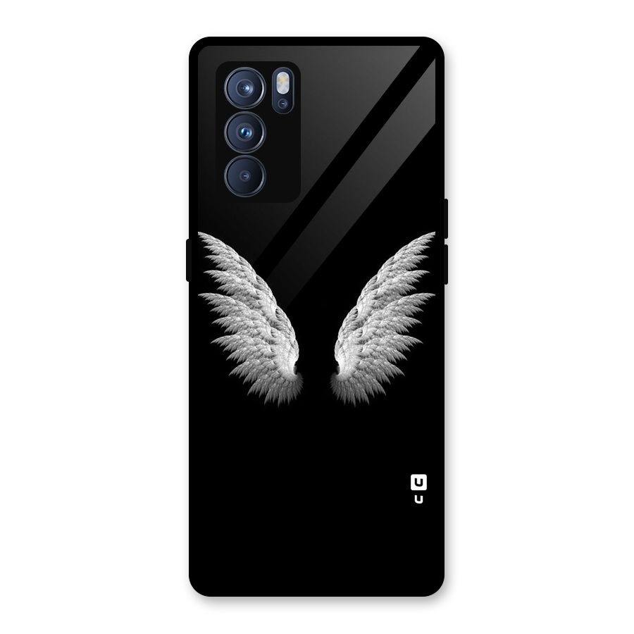 White Wings Glass Back Case for Oppo Reno6 Pro 5G