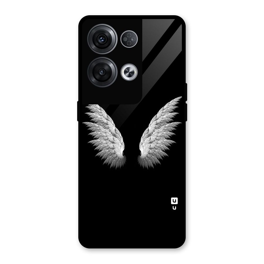 White Wings Glass Back Case for Oppo Reno8 Pro 5G