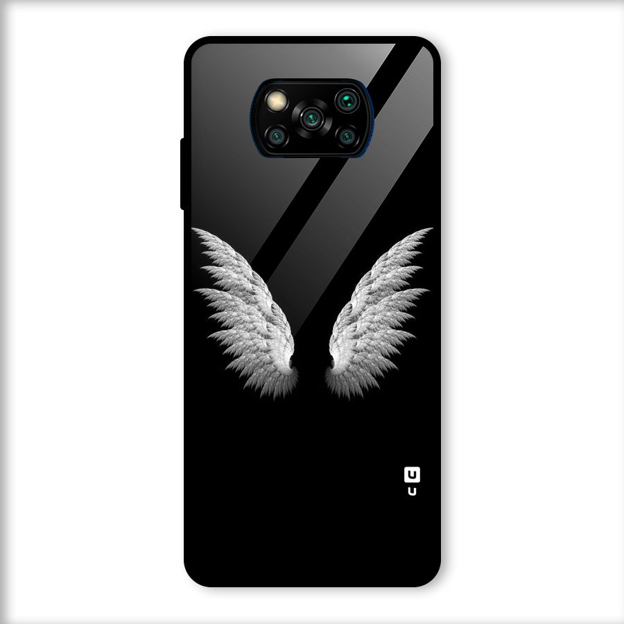 White Wings Glass Back Case for Poco X3