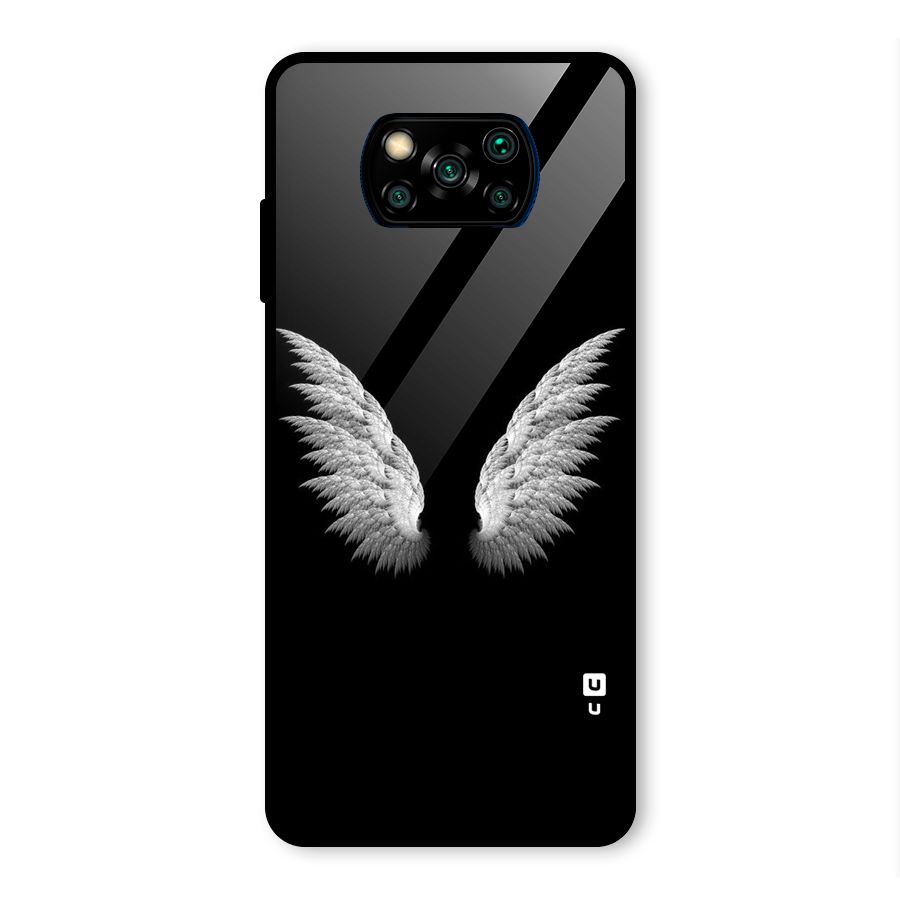 White Wings Glass Back Case for Poco X3 Pro