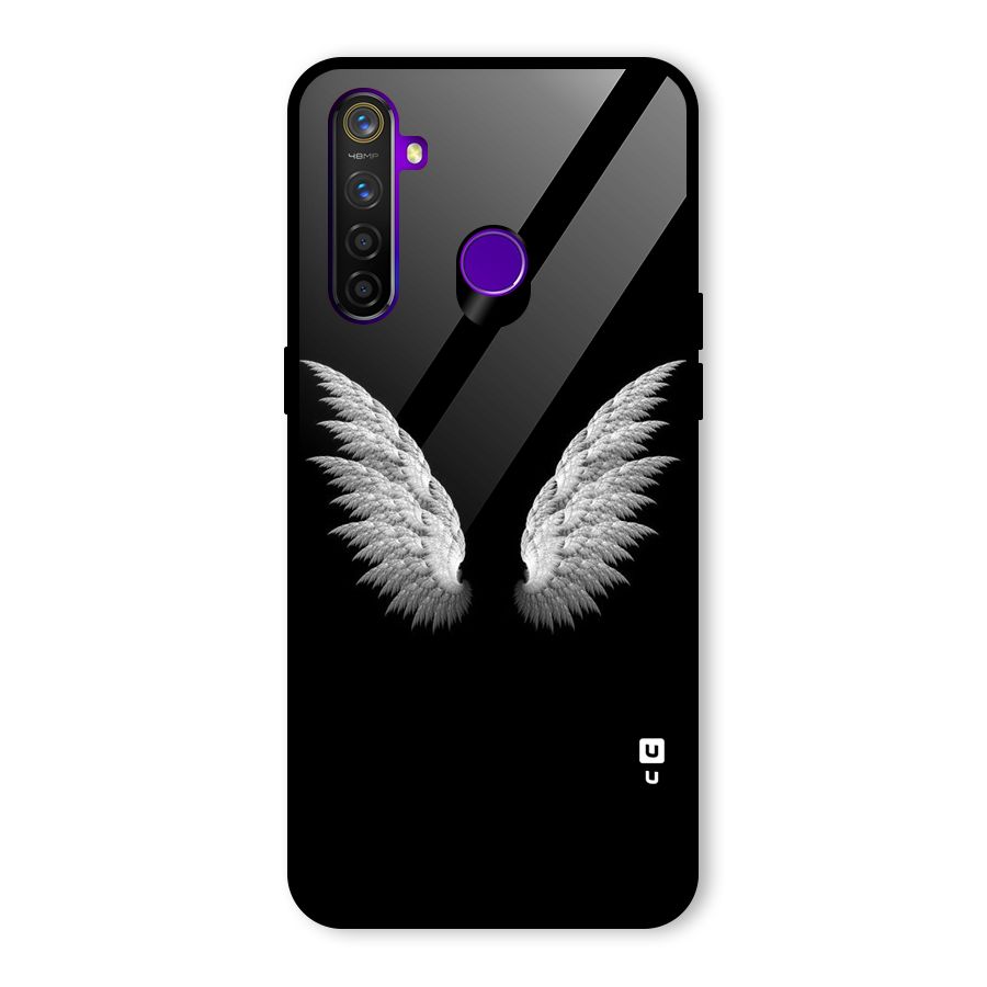 White Wings Glass Back Case for Realme 5 Pro