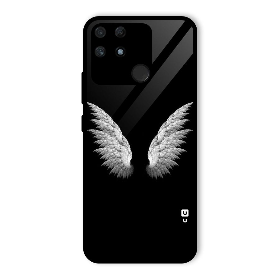 White Wings Glass Back Case for Realme Narzo 50A