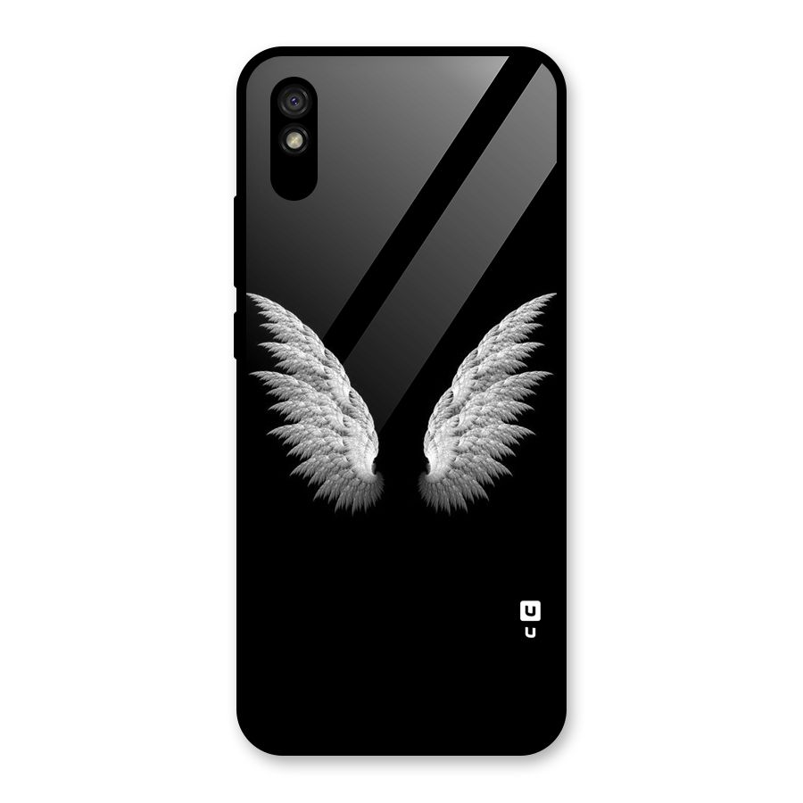 White Wings Glass Back Case for Redmi 9A