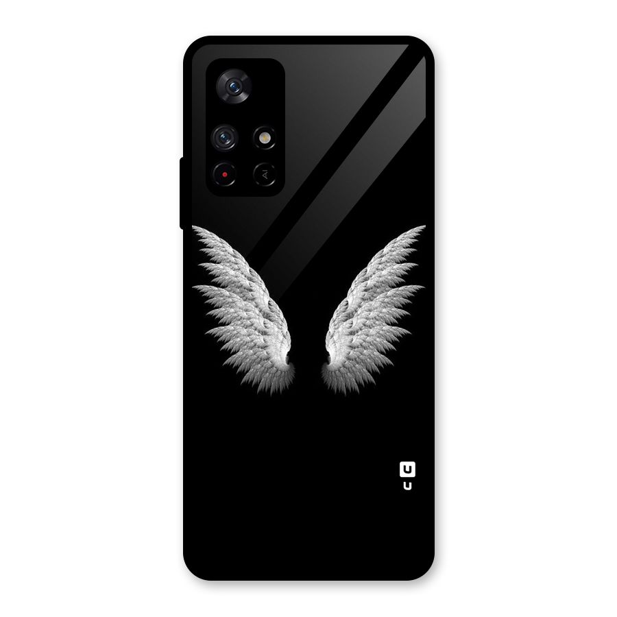 White Wings Glass Back Case for Redmi Note 11T 5G