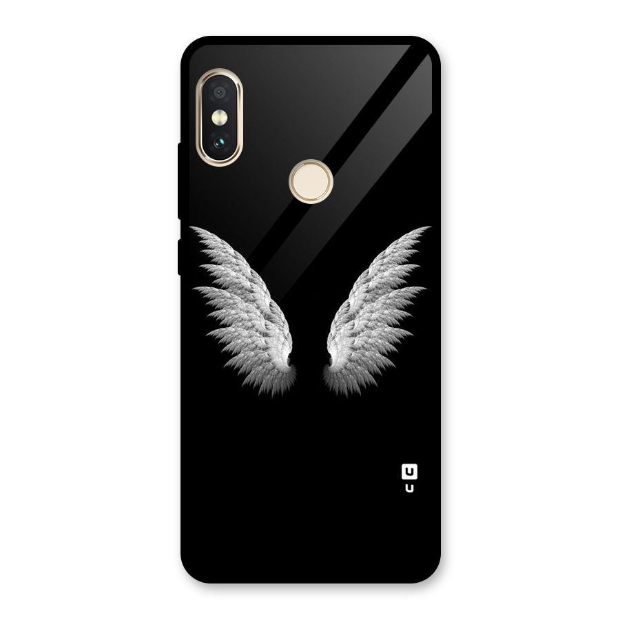 White Wings Glass Back Case for Redmi Note 5 Pro