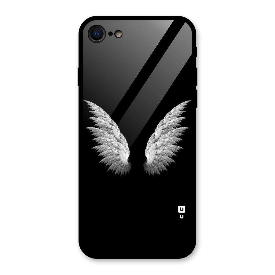 White Wings Glass Back Case for iPhone SE 2022