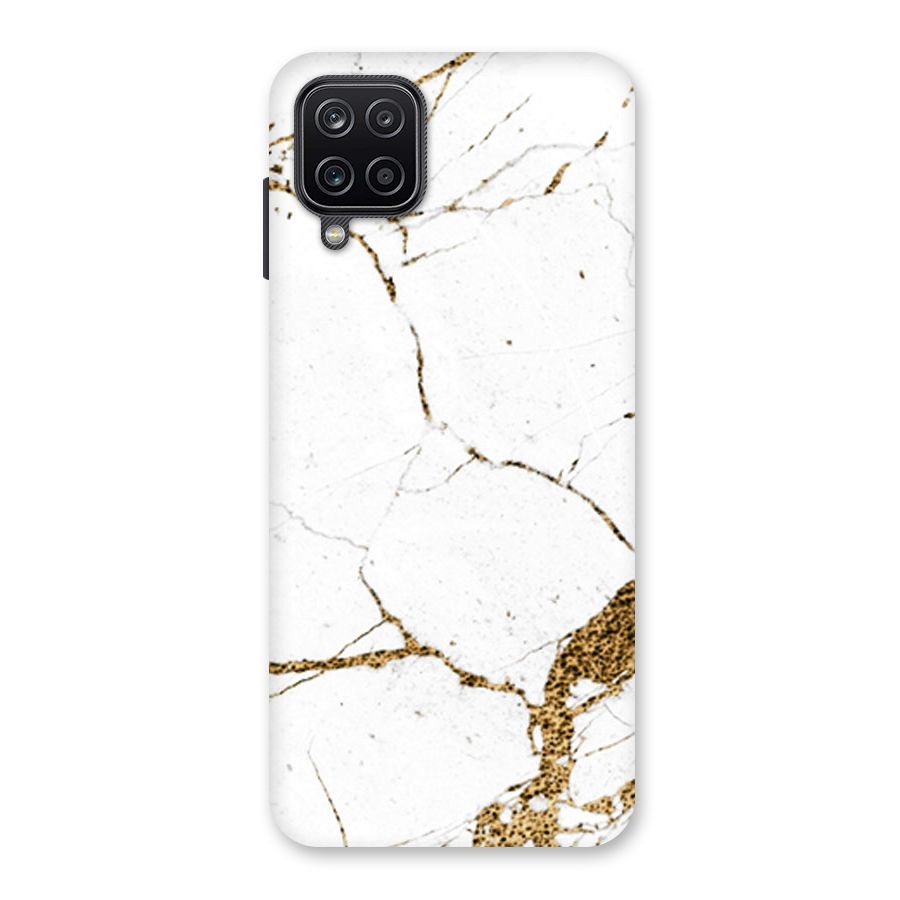 White and Gold Design Back Case for Galaxy A12