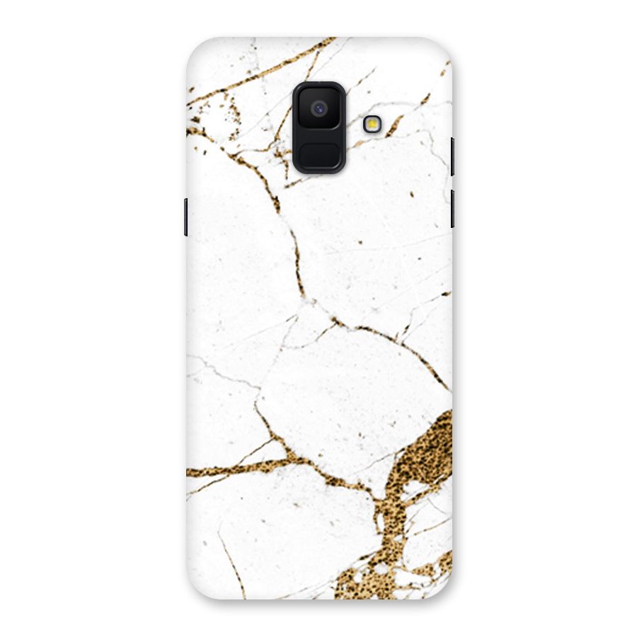 White and Gold Design Back Case for Galaxy A6 (2018)