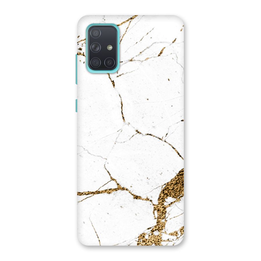 White and Gold Design Back Case for Galaxy A71