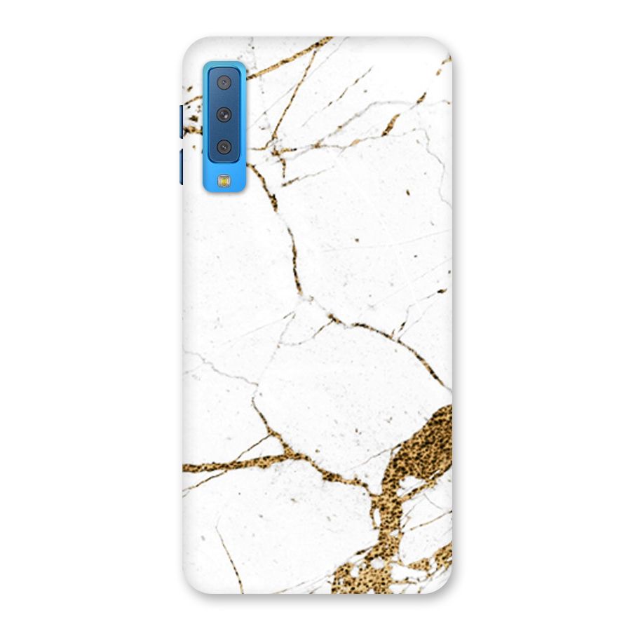 White and Gold Design Back Case for Galaxy A7 (2018)