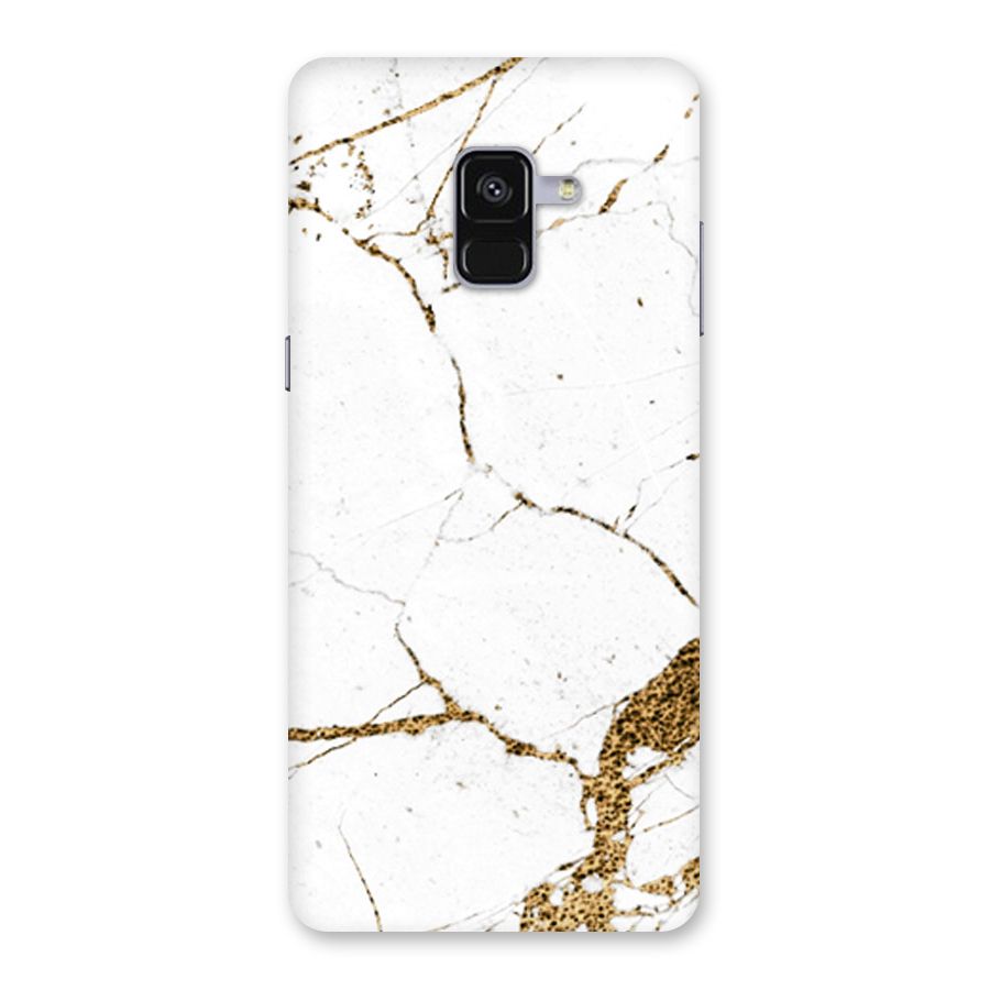 White and Gold Design Back Case for Galaxy A8 Plus
