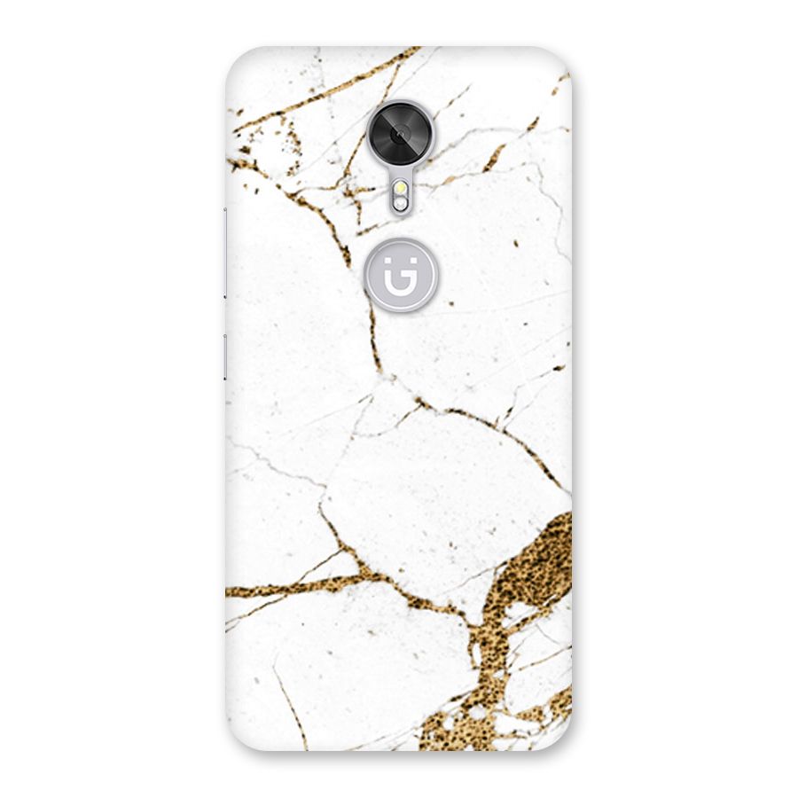 White and Gold Design Back Case for Gionee A1