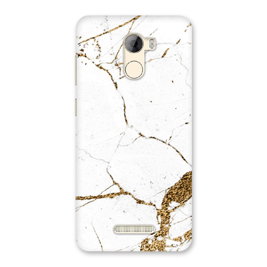 White and Gold Design Back Case for Gionee A1 LIte