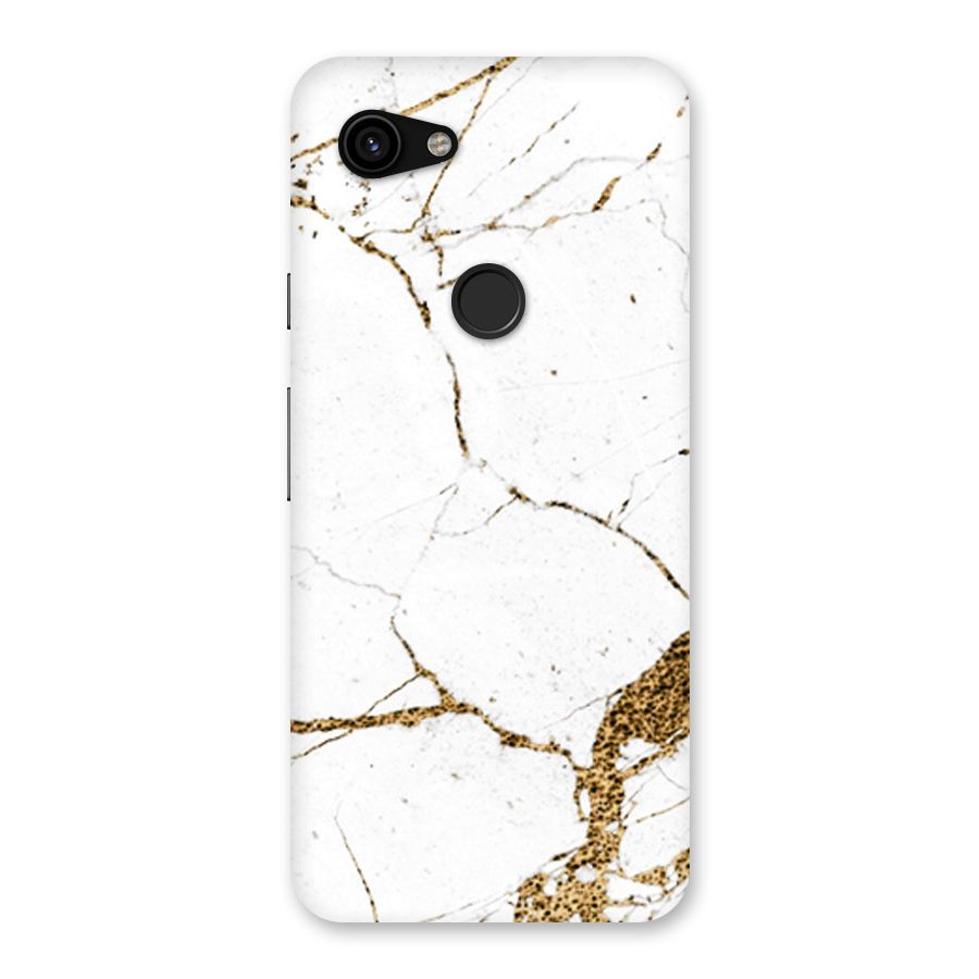 White and Gold Design Back Case for Google Pixel 3a