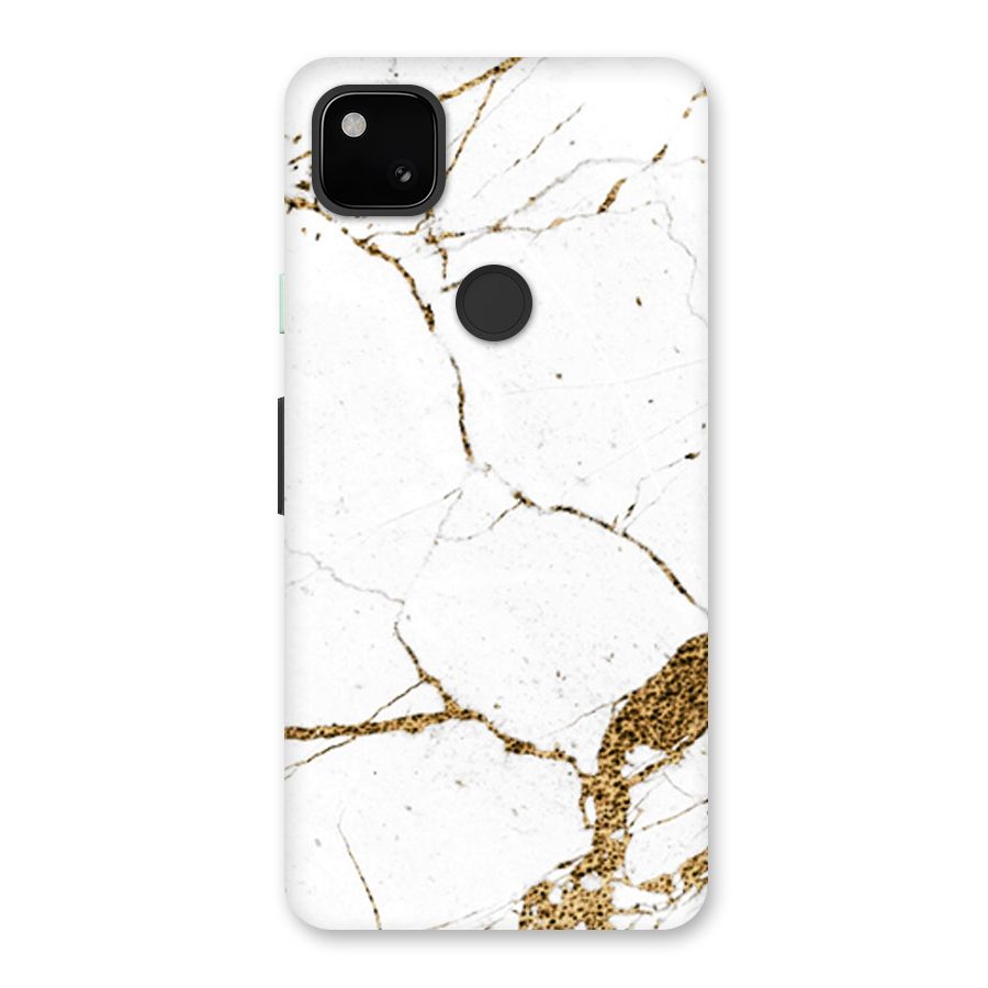 White and Gold Design Back Case for Google Pixel 4a