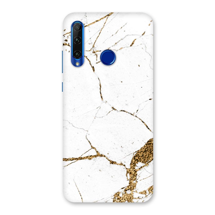 White and Gold Design Back Case for Honor 20i