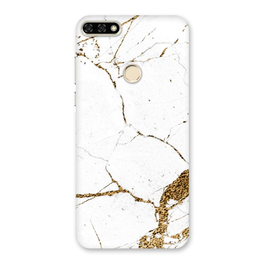 White and Gold Design Back Case for Honor 7A