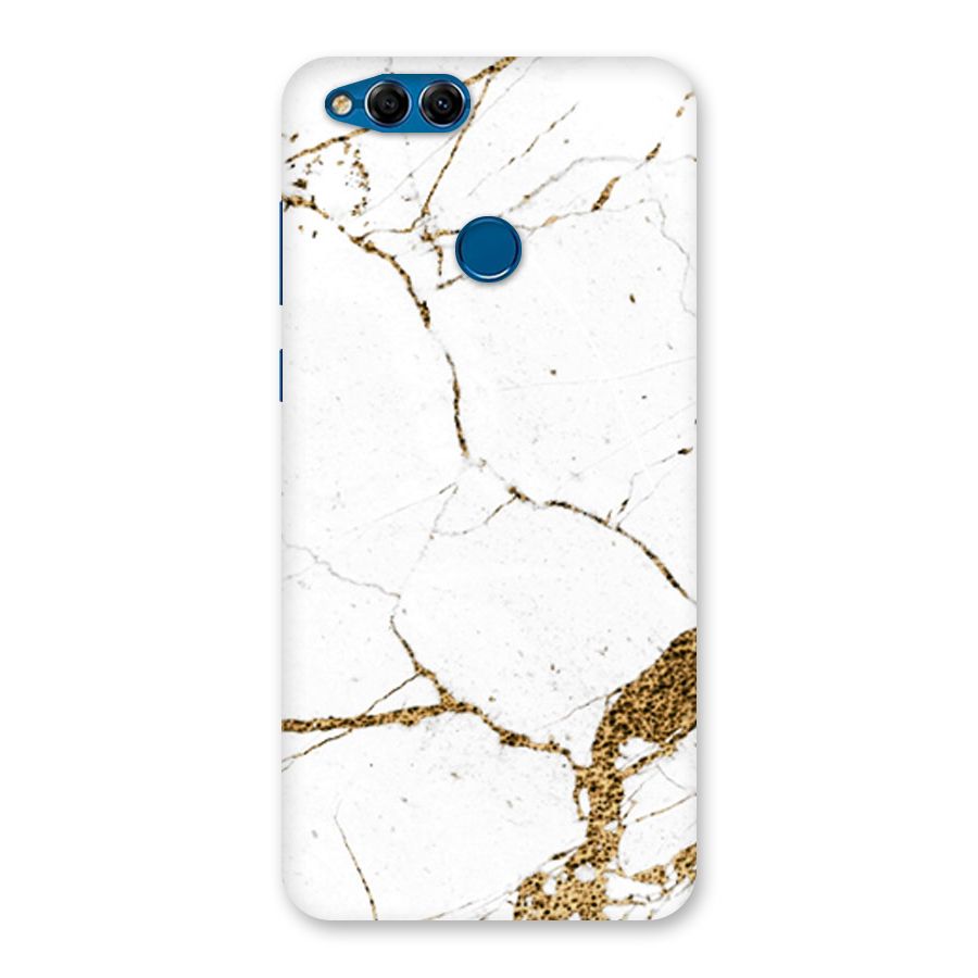 White and Gold Design Back Case for Honor 7X