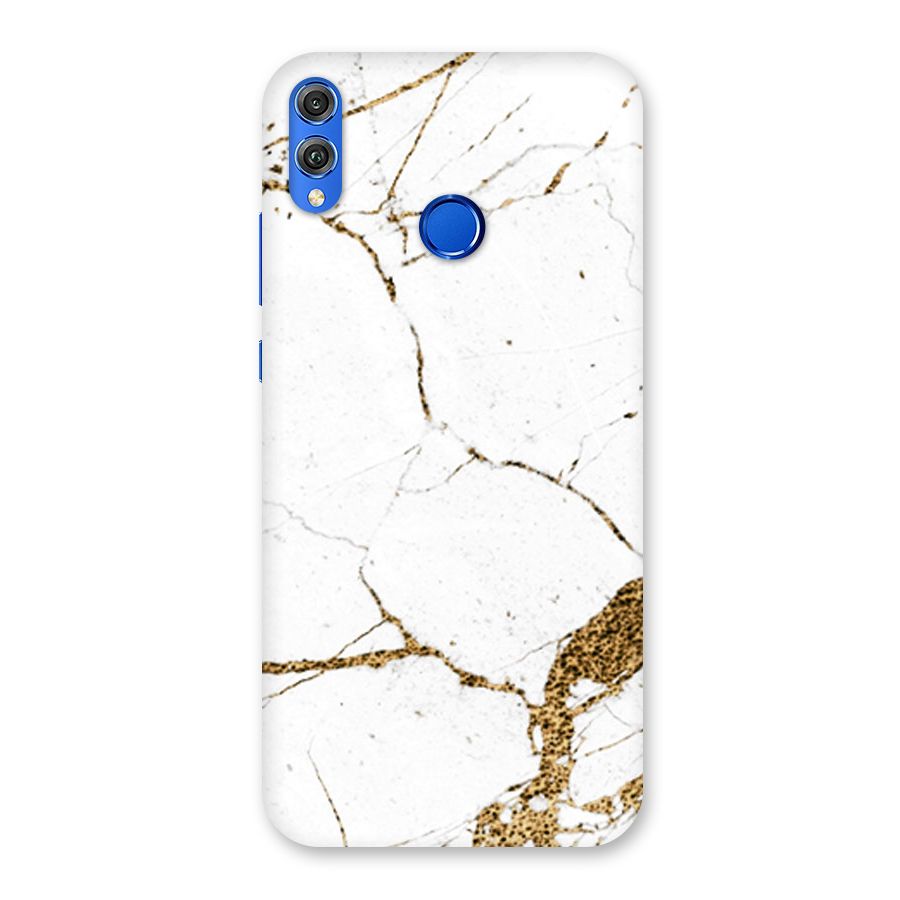 White and Gold Design Back Case for Honor 8X