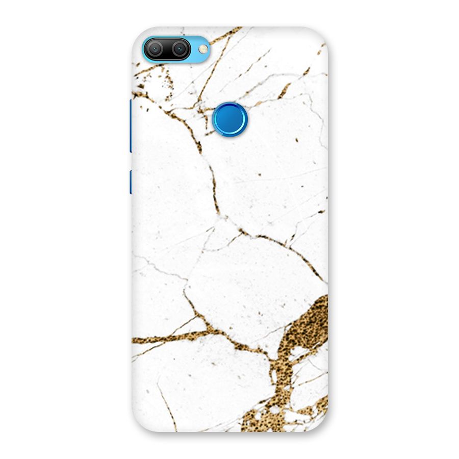 White and Gold Design Back Case for Honor 9N