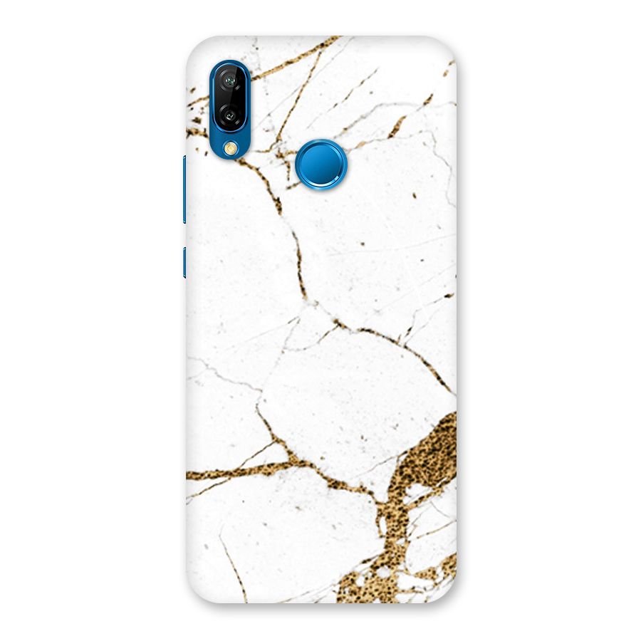 White and Gold Design Back Case for Huawei P20 Lite