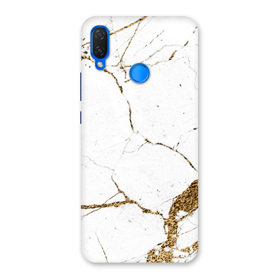 White and Gold Design Back Case for Huawei P Smart+