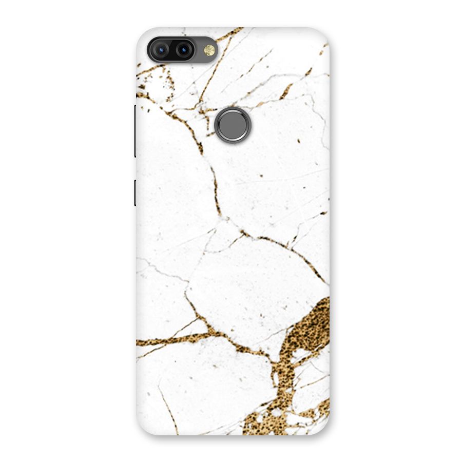 White and Gold Design Back Case for Infinix Hot 6 Pro