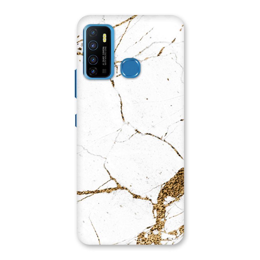 White and Gold Design Back Case for Infinix Hot 9