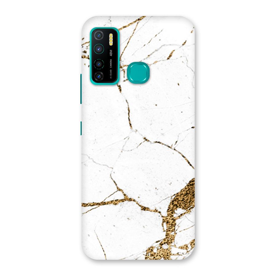 White and Gold Design Back Case for Infinix Hot 9 Pro