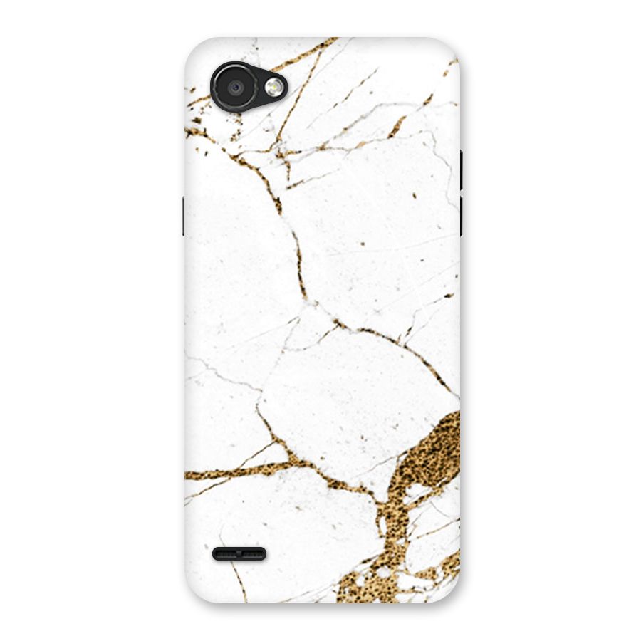 White and Gold Design Back Case for LG Q6