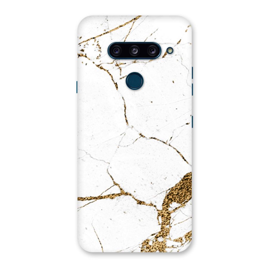 White and Gold Design Back Case for LG  V40 ThinQ