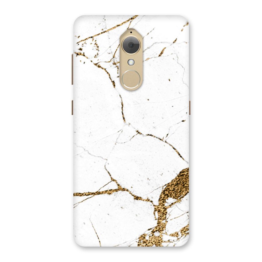 White and Gold Design Back Case for Lenovo K8