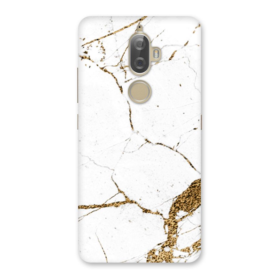 White and Gold Design Back Case for Lenovo K8 Plus