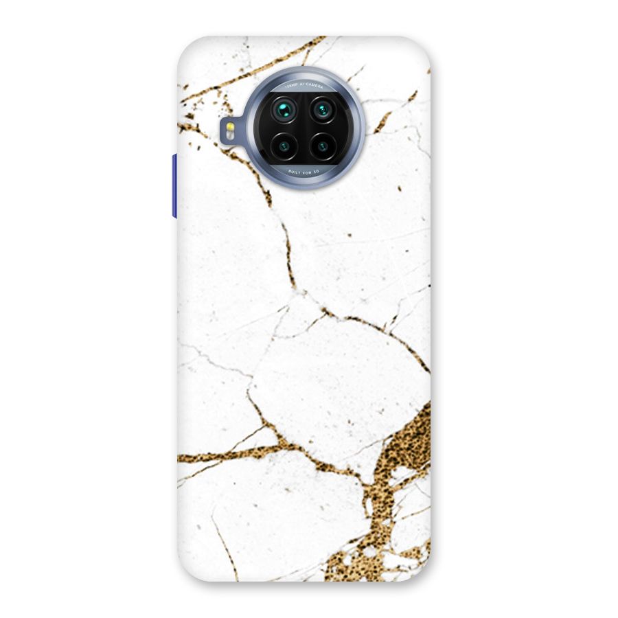 White and Gold Design Back Case for Mi 10i