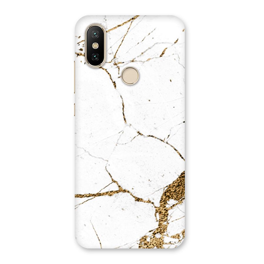 White and Gold Design Back Case for Mi A2