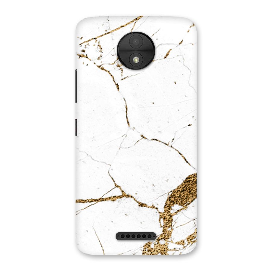 White and Gold Design Back Case for Moto C